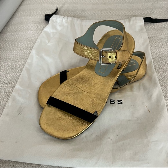 Marc Jacobs Black and Gold Sandals Size 37 - Picture 6 of 9